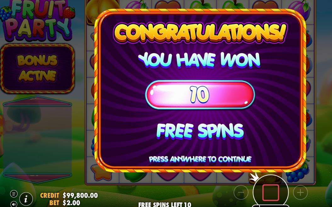 Free Spins round with multiplier tiles in play