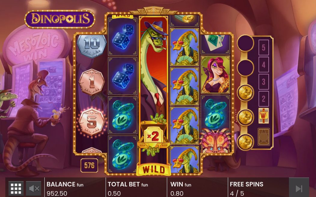 Free spins round with Dino Coin Collector meter
